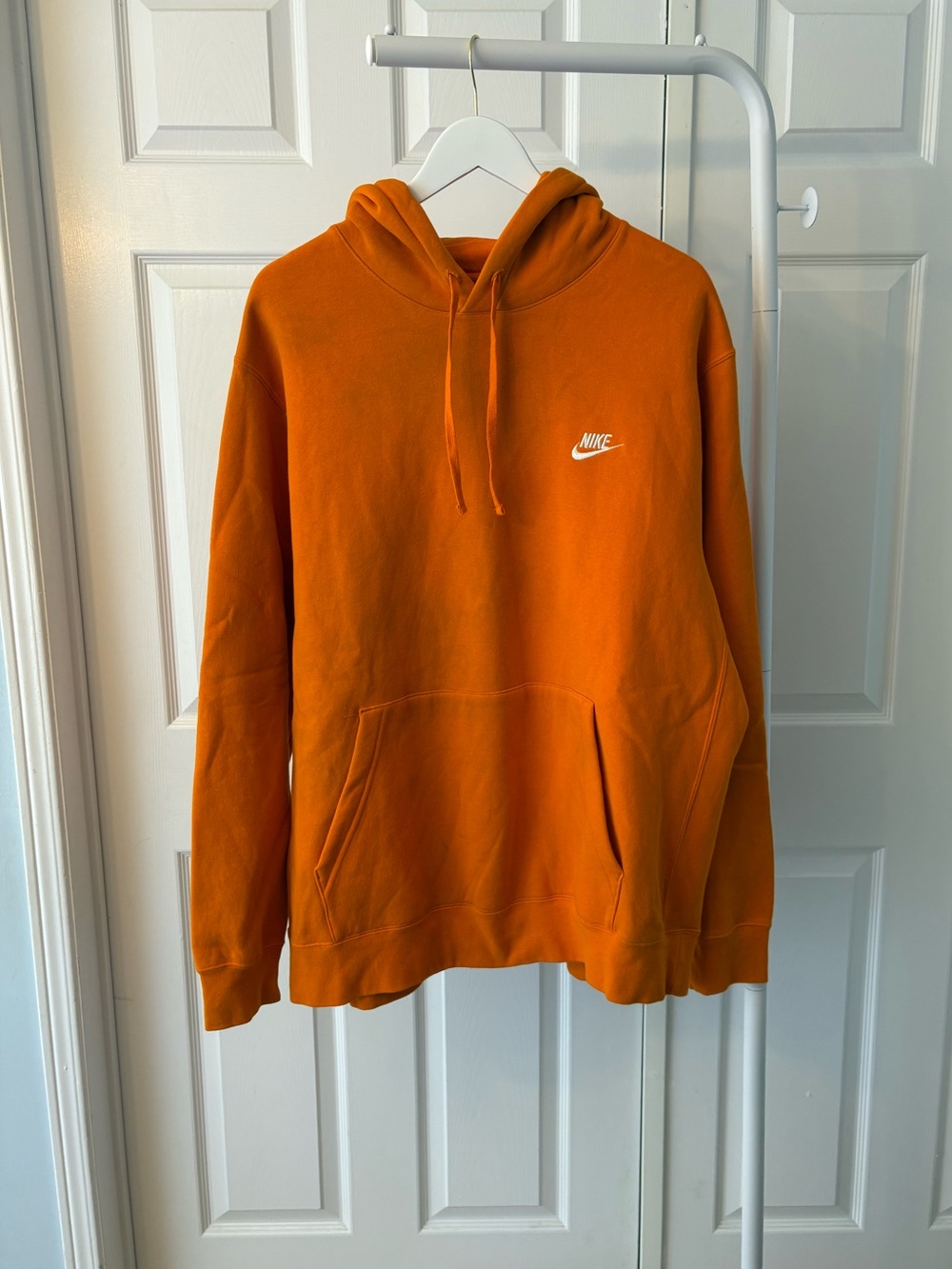 Nike Orange Cotton Blend Hoodie Sweatshirt Size Extra Large - Picture 2 of 12
